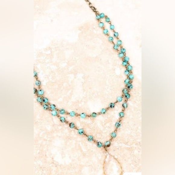 𝅺Lourdes Turquoise Necklace   - Picture 1 of 5